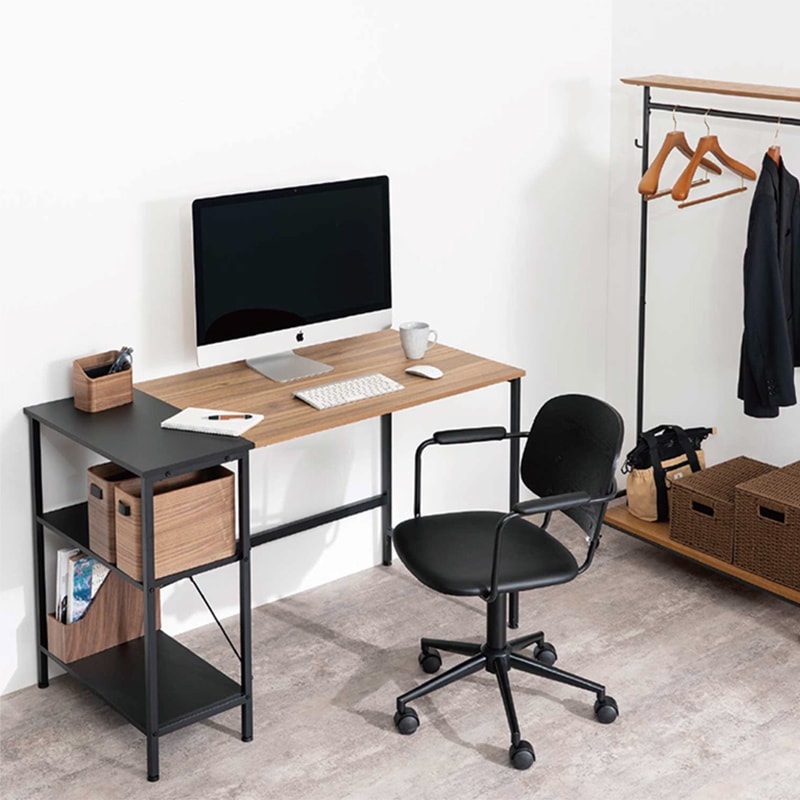 左右が選べるデスク IF シリウス12060 WAL/BK【お客様組立商品】の通販