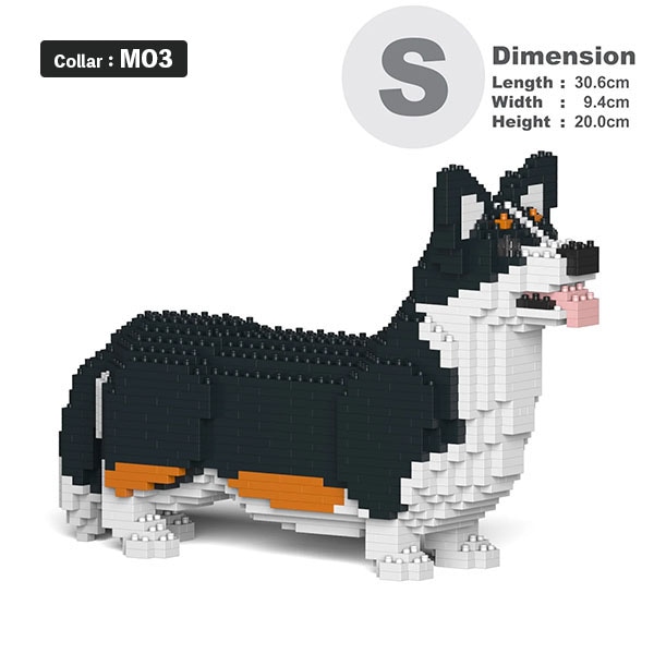 JEKCA BLOC】ウェルシュ・コーギー(S・M)、 立体ブロック（JEKCA