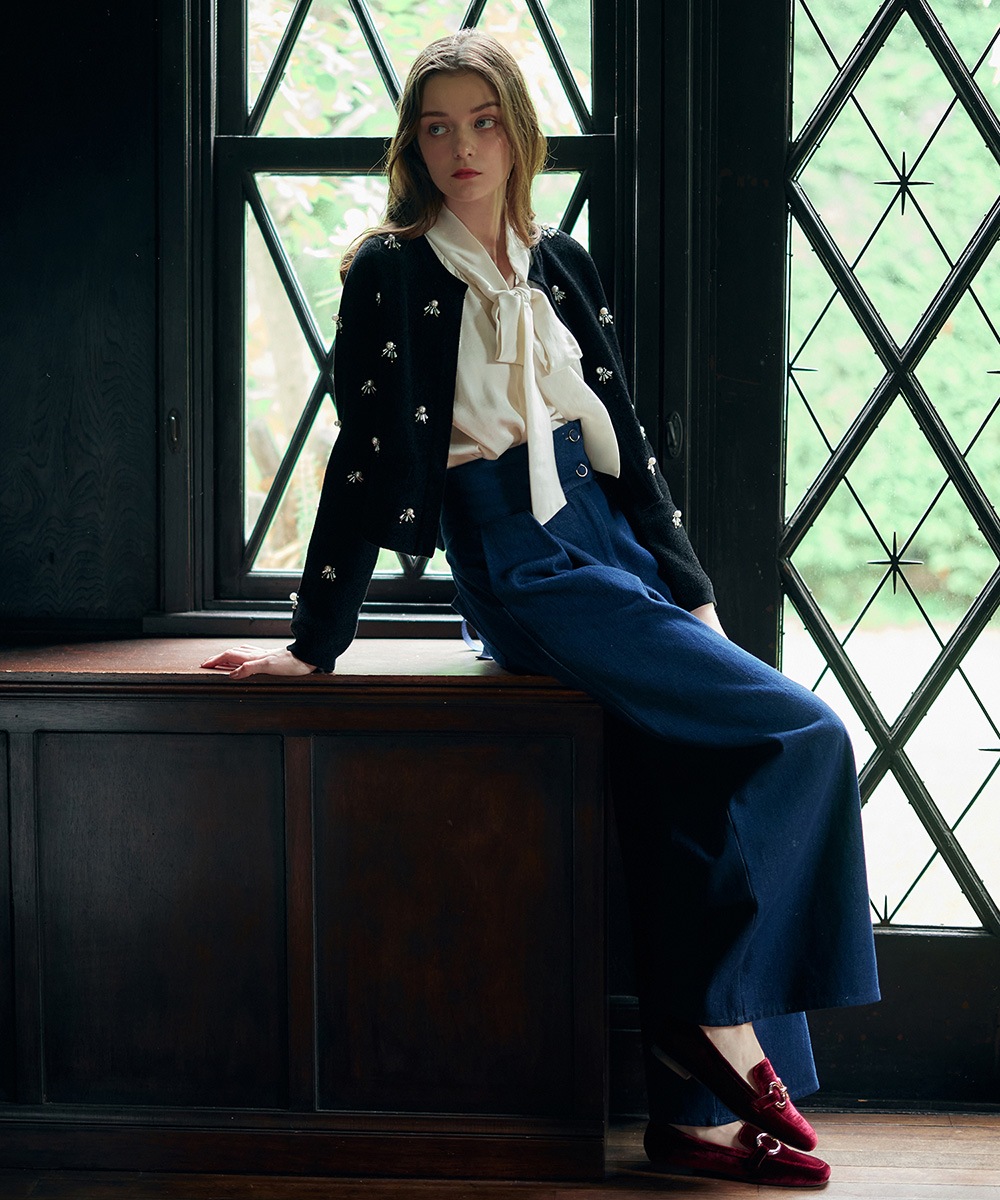 SALE】ハイウエストワイドデニムパンツ - 12Twelve Agenda(トゥエルブ