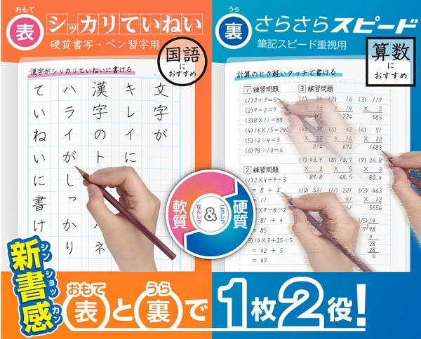 ソニックやわカタ下敷きB5サイズ硬質と軟質で使い分けができる日本製
