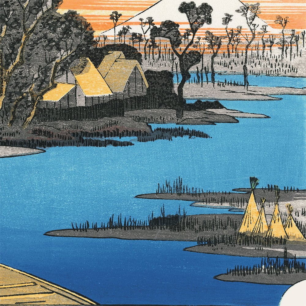 歌川広重「東海道五十三次 川崎 六郷渡舟」浮世絵木版画｜浮世絵工房