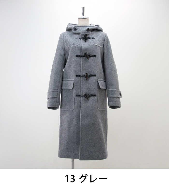 ウールダッフルコート レディースM グレー トグル本革 マカフィー