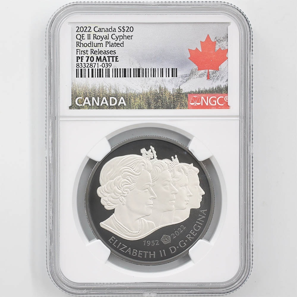 2022 カナダ エリザベス2世 ロイヤル・サイファ 20カナダドル 銀貨