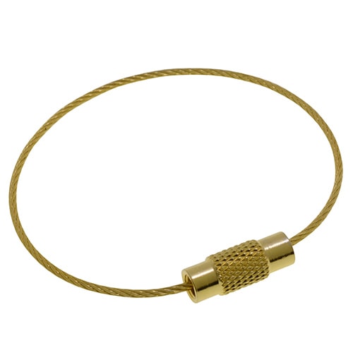 ワイヤーキーホルダー ゴールド ［5個］吊・ロープ・チェーン金具