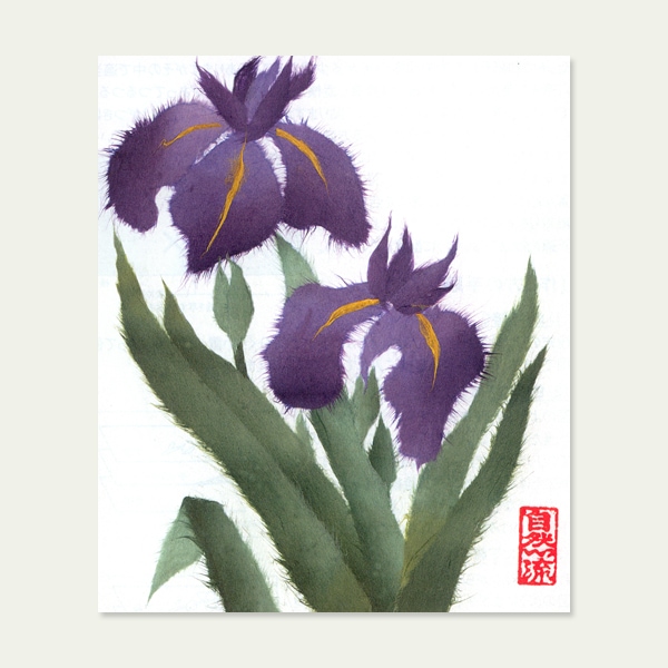 ちぎり絵キット 『和紙ちぎり絵制作セット ミニ色紙サイズ あやめ