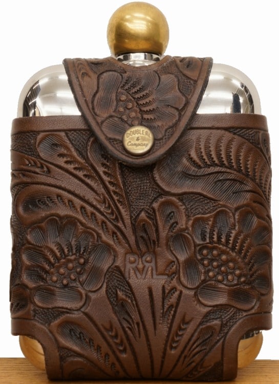 ダブルアールエル) RRL ツールド カービング レザー ヒップ フラスク