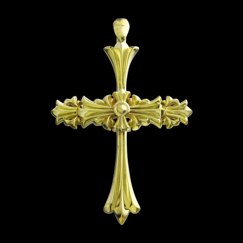 クロム クロス ペンダント 18金 イエロー ゴールド | ゴールド