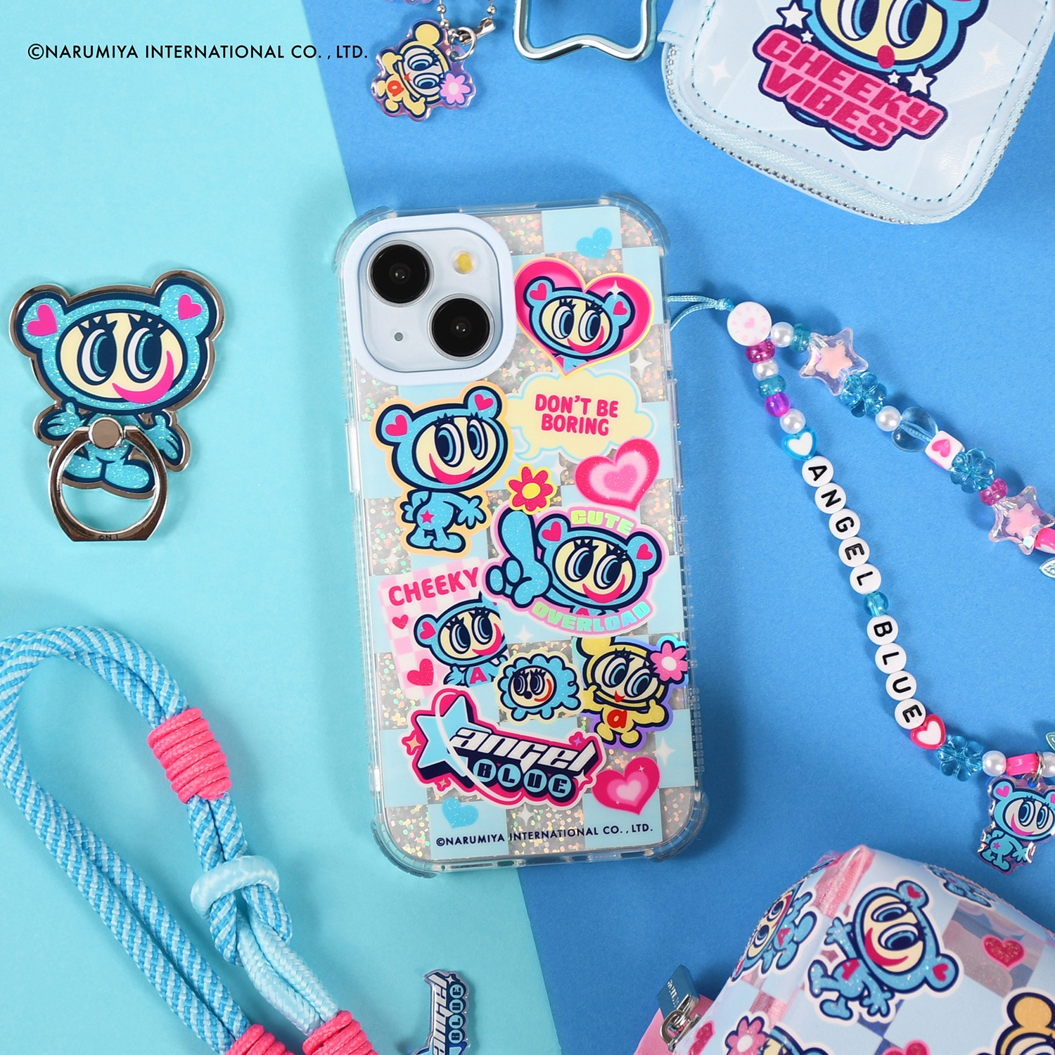 iPhoneSE/XR/11/12/13/14/15/16シリーズ用 ケース エンジェルブルー