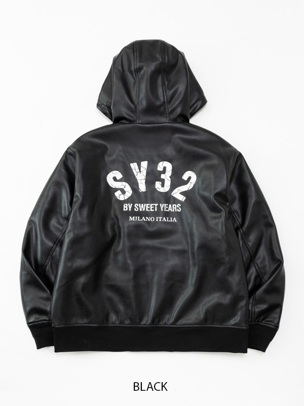 FAKE LEATHER ZIP HOODIE | TOPS,OUTER WEAR | 【公式】SY32 by SWEET