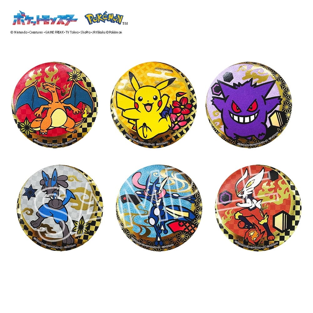 ポケットモンスター 切り絵シリーズ 箔押し缶バッジ B BOX（6個入