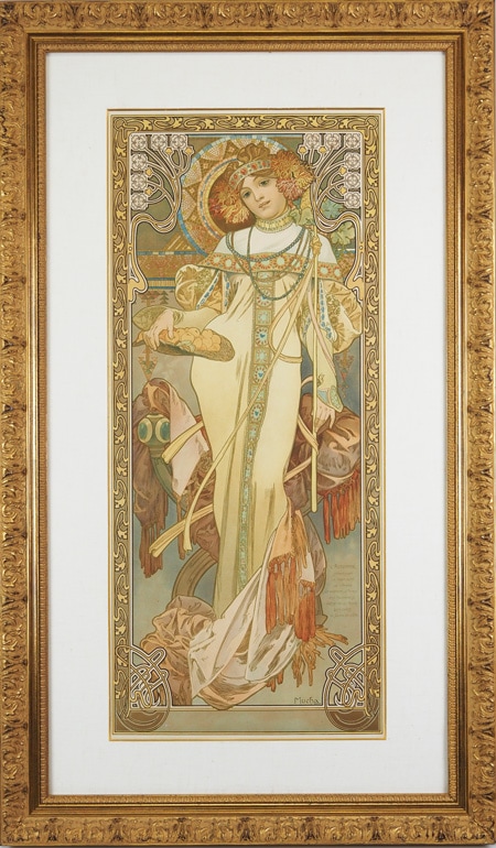 アルフォンス・ミュシャ「(Autumn)秋」額装 アルフォンス・ミュシャ