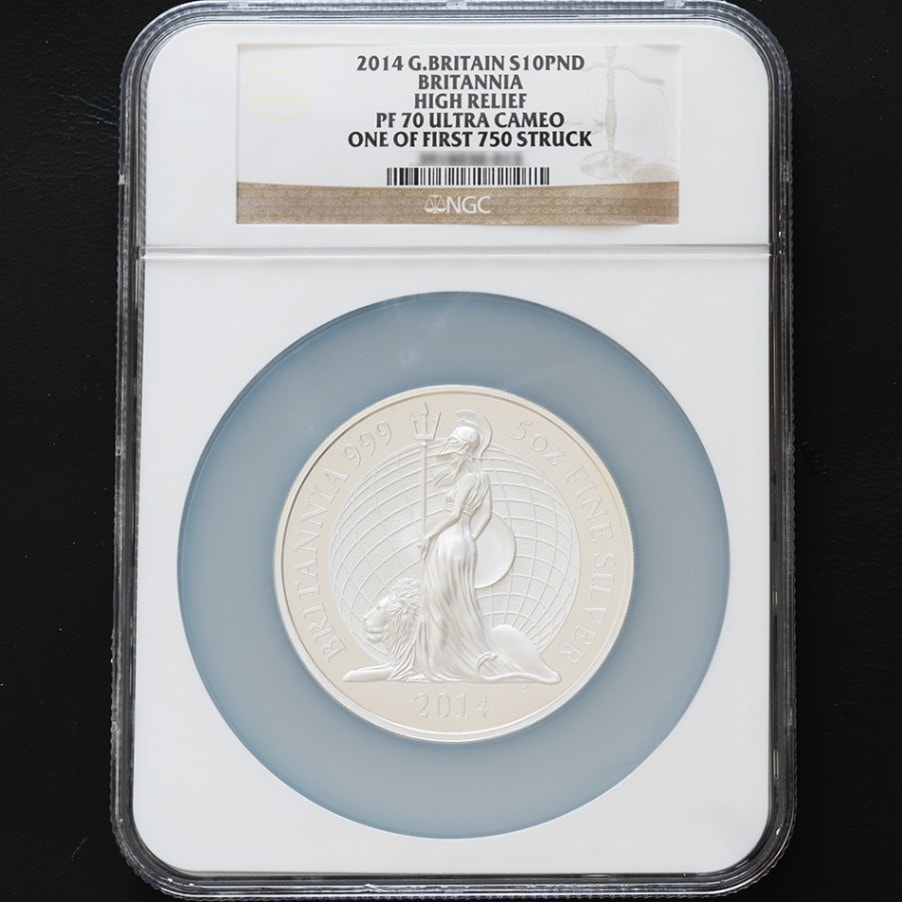 最高鑑定】2014年 ブリタニア 10ポンド 5オンス銀貨 PF70UCAM HIGH