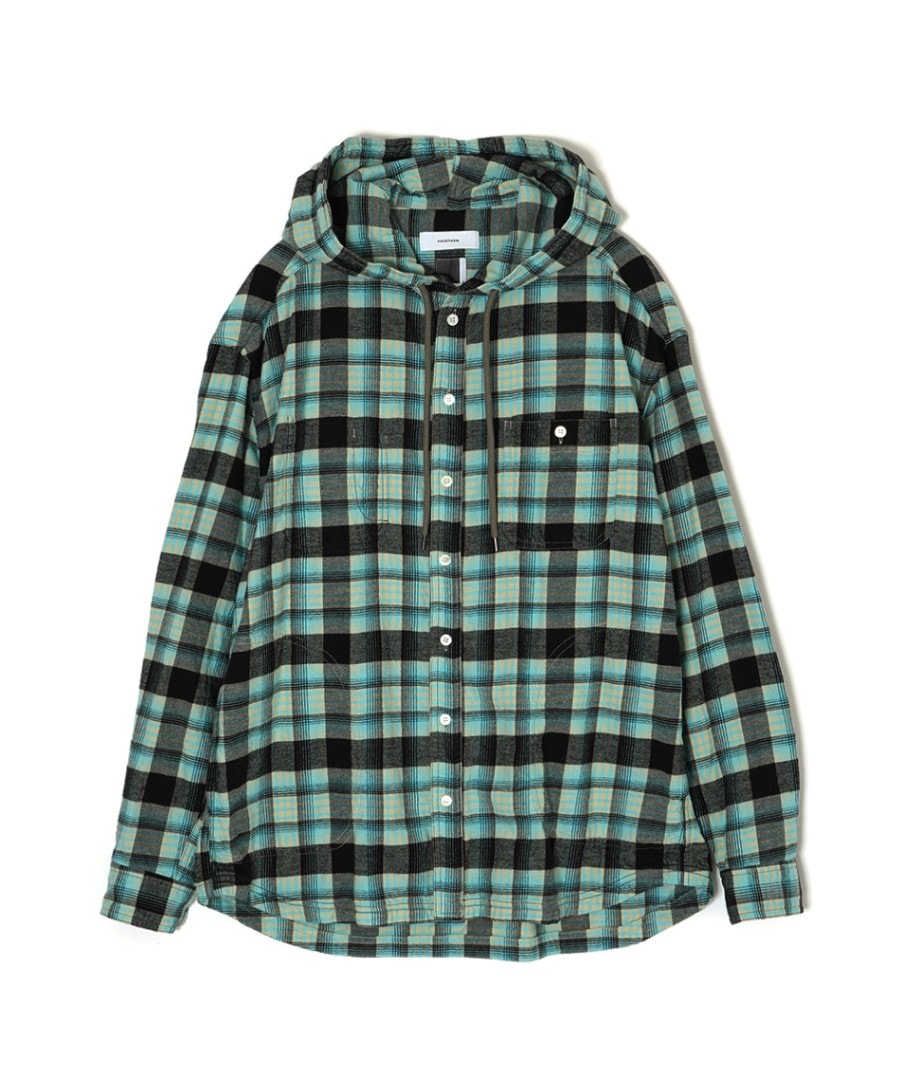 FACETASM ファセッタズム】HOODED ORIGINAL CHECK SHIRT/NAVY×PINK