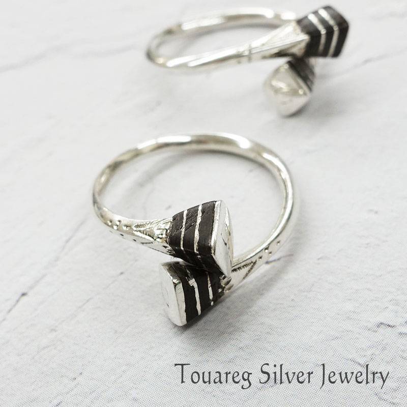 トゥアレグ シルバー リング 指輪 エボニーウッド 黒檀 13号 15号