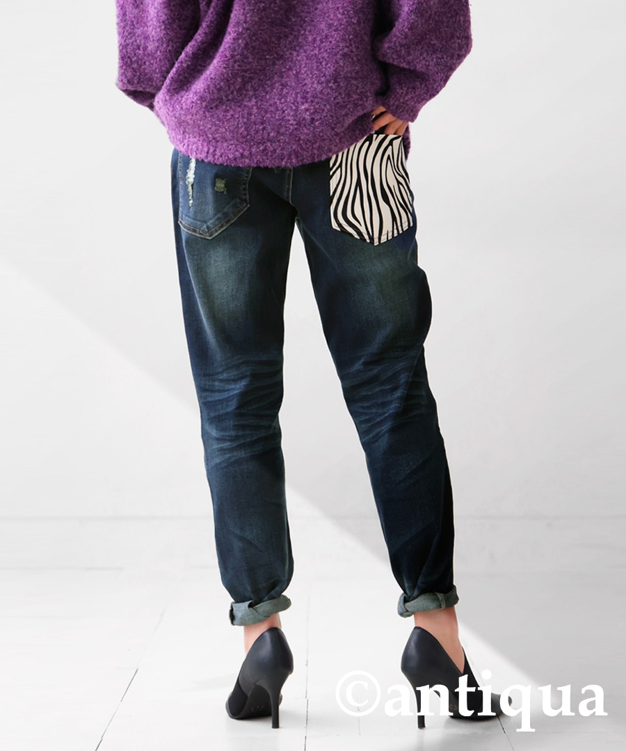 ハラコデニムパンツ デニム レディース ボトムス パンツ 送料無料