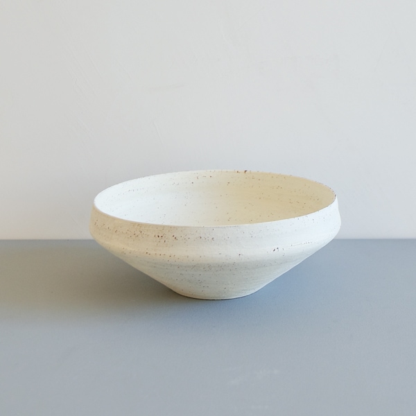 二階堂明弘 やきしめドラ鉢 白 大 Φ20cm