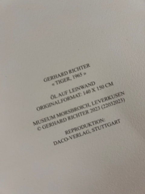 Tiger 1965 限定500枚 証明書付（ゲルハルト リヒター） ポスター販売