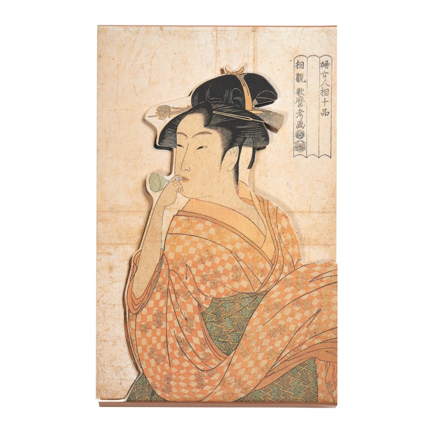 メモ帳〈婦女人相十品 ポッピンを吹く娘〉 喜多川歌麿京都便利堂