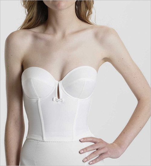 ショートビスチェ お背中開きの広いウェディングドレスに対応