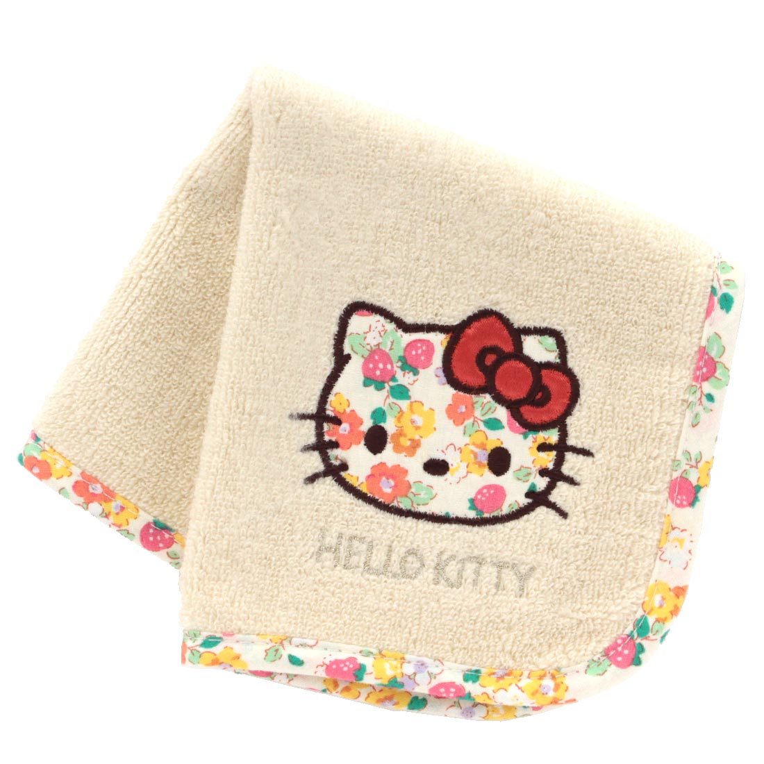 ハローキティ ミニ タオルハンカチ（23cm）花柄ハローキティ