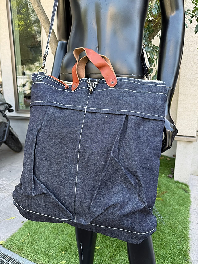 マストロ デニム ヘルメットバッグ 岡山産デニム （インデイゴリジッド