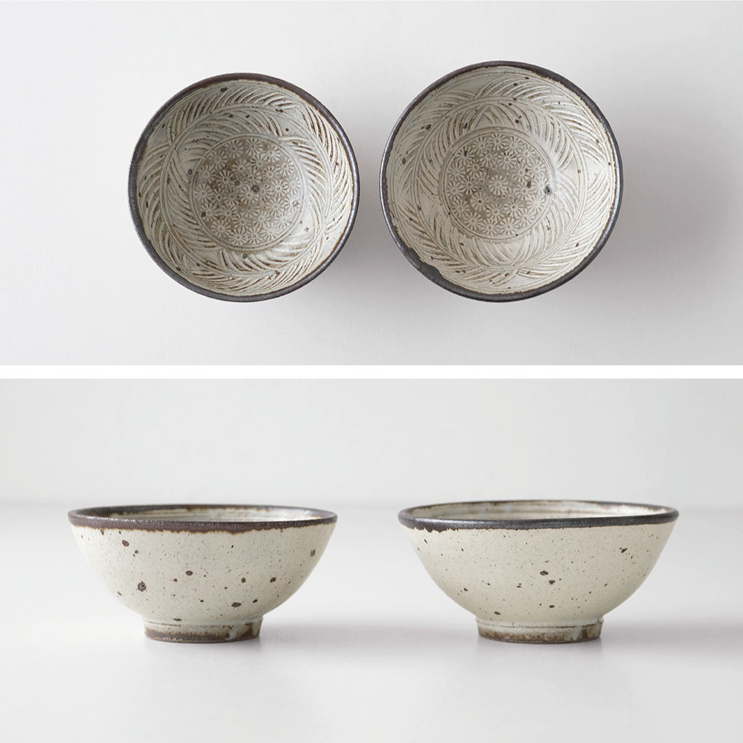 三島唐津/茶碗/大 | 唐津焼 雅樂窯 ( うたがま ) | 糸島くらし×ここの