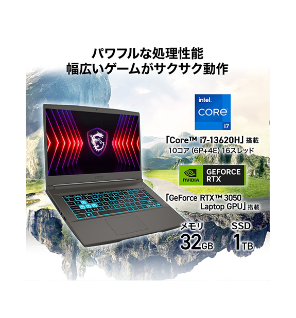 薄型軽量・メモリ32GB】【MSIストア限定】Thin-15-B13UC-5028JP