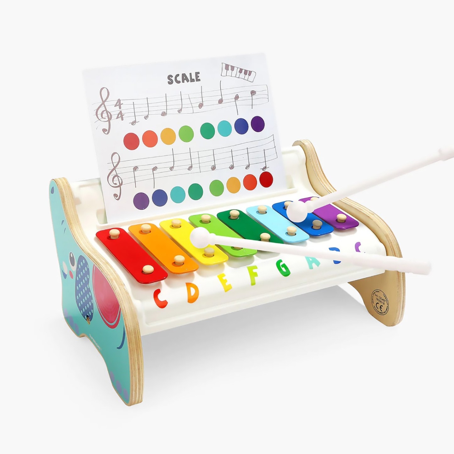 ドレミファゾウさんのカラフル鉄琴おもちゃ