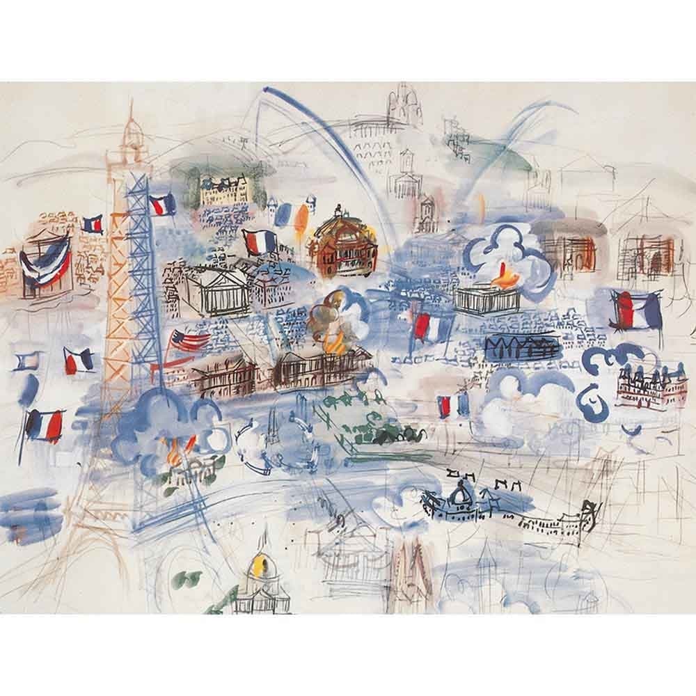 パリ、7月14日 【6号】 ラウル・デュフィ 【 額縁が選べる 額入り 複製