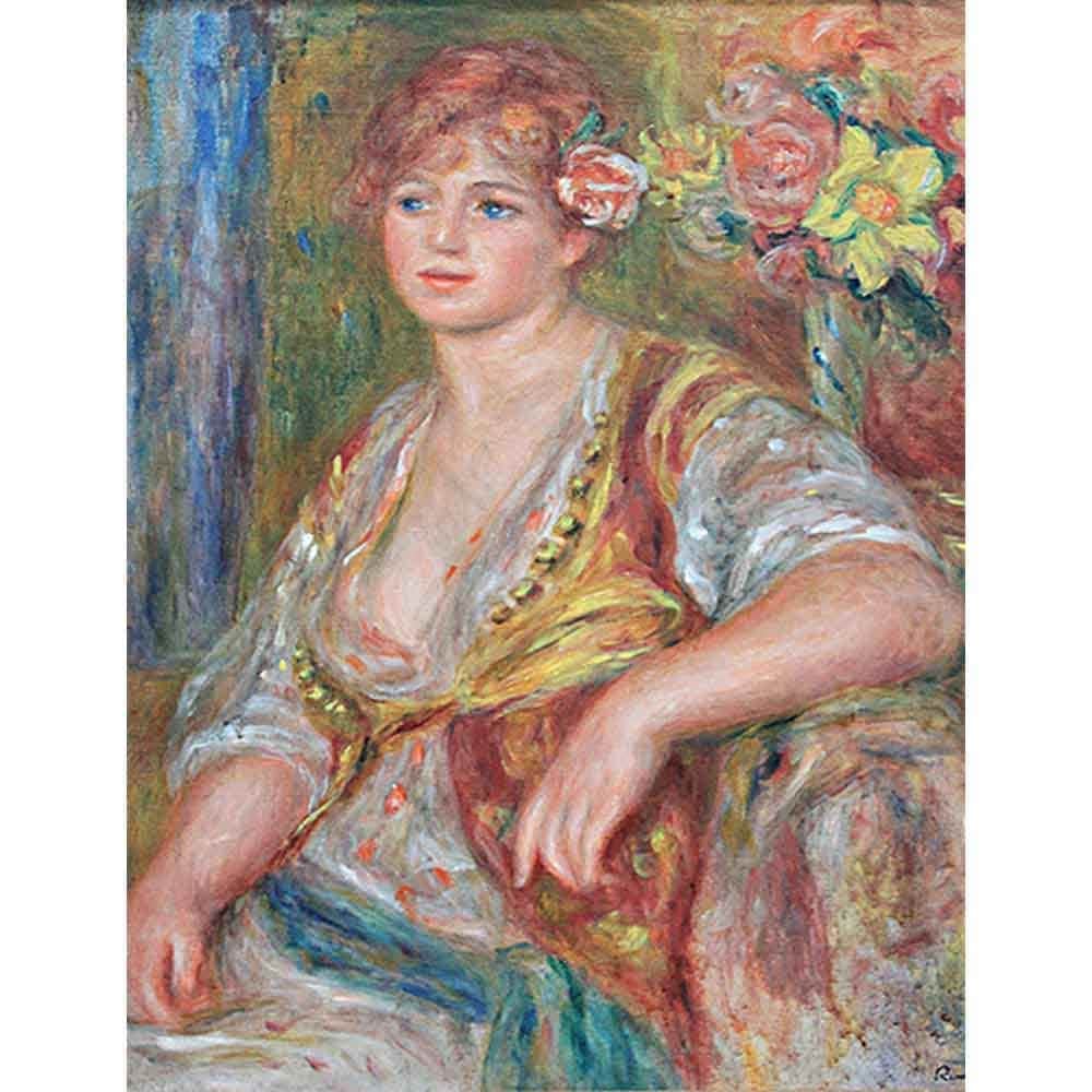 バラをさした金髪の女性 【20号】 ピエール＝オーギュスト・ルノワール