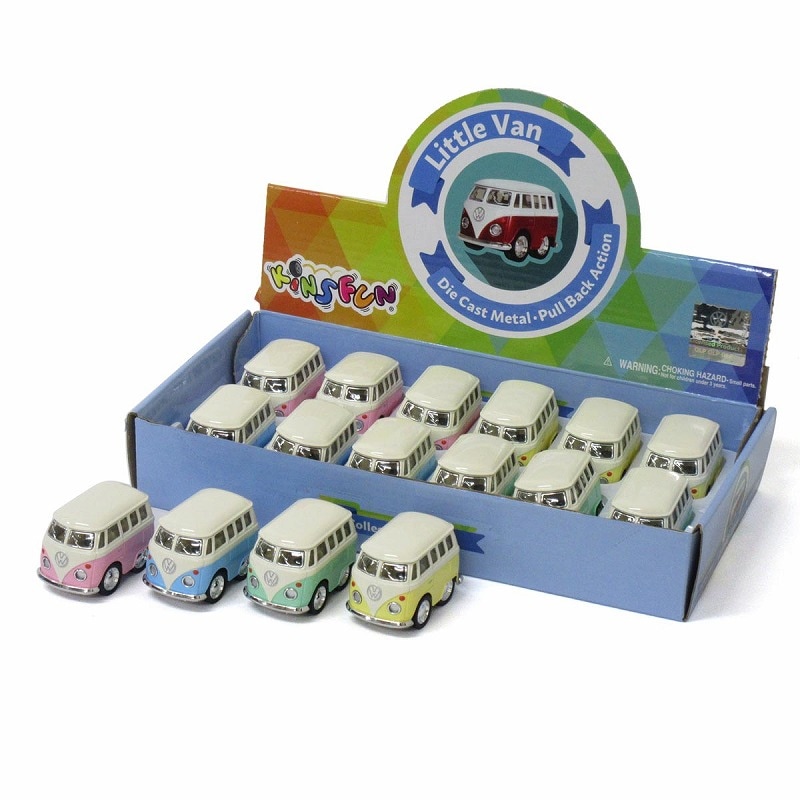 KiNSFUN ミニカー 2”リトルワーゲンバス パステル 4色アソート No.201