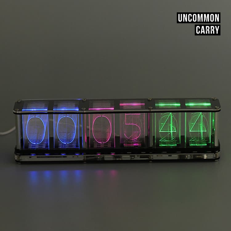 ニキシー管風デジタル置き時計 RGBチューブクロック RGB Tube Clock