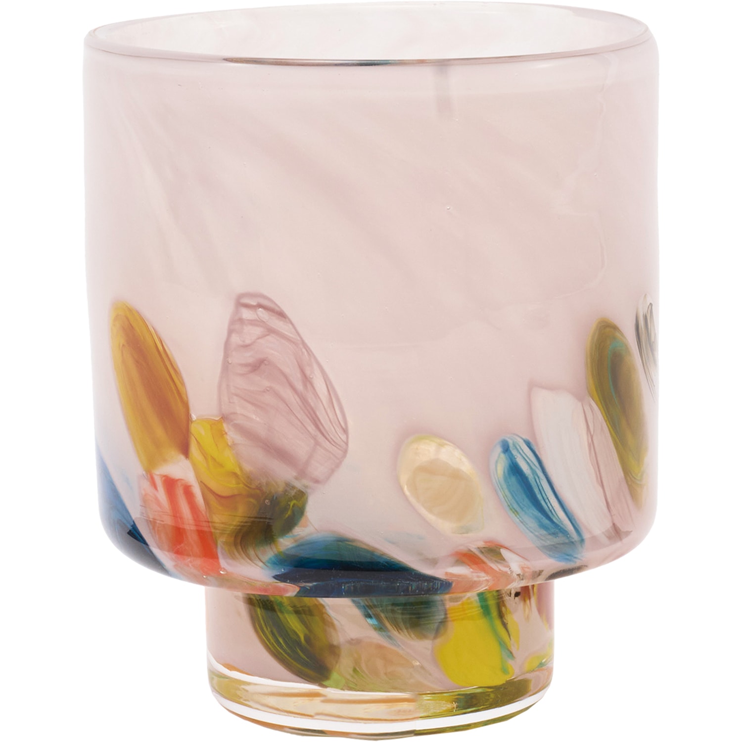 DGガラスステップポット＆ソーサーH12 ラベンダーフラワー | 穴あき鉢