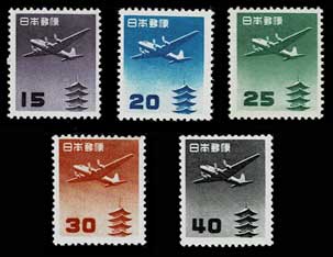 航空切手 円単位五重塔航空 全揃い5種セット | 切手,セット販売 | 趣味