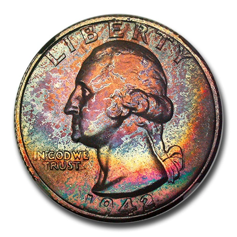 1942年 アメリカ ワシントン クォーター ダラー 銀貨 25セント