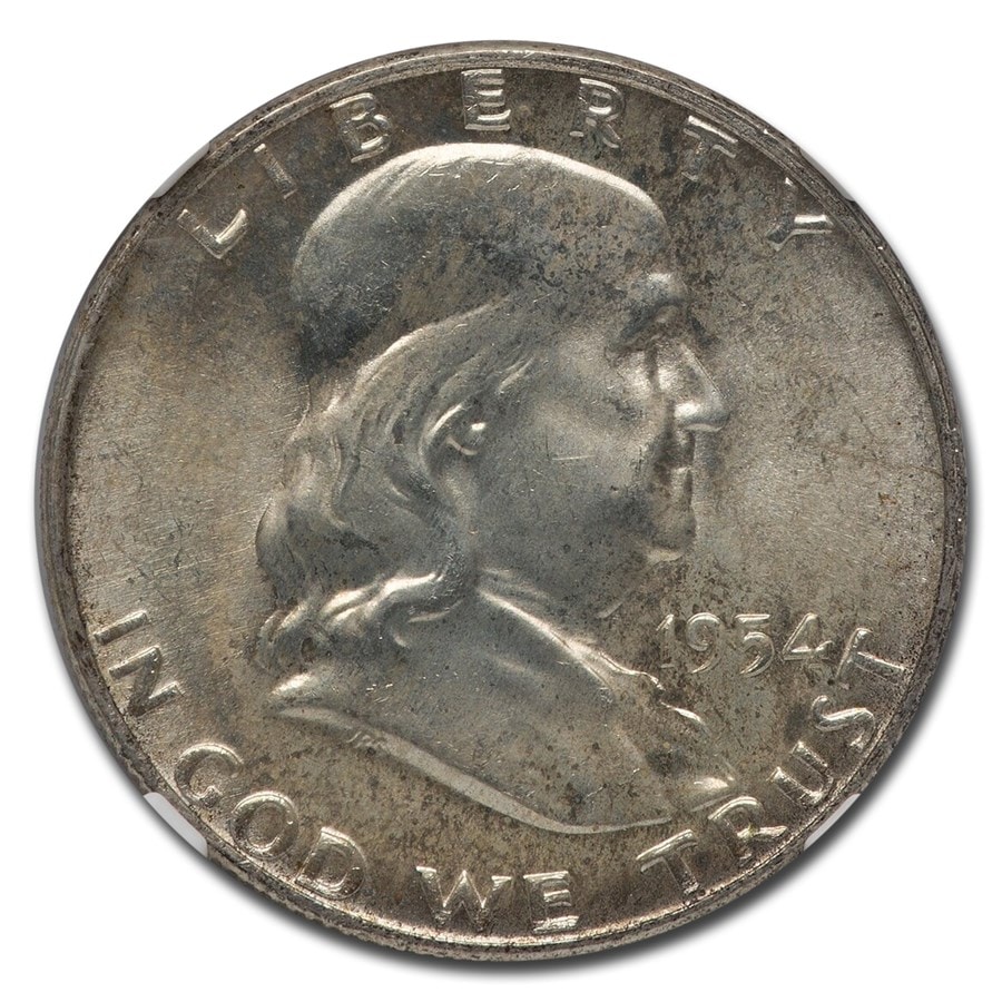 アメリカ フランクリンハーフダラー（50セント）銀貨 5枚（1952