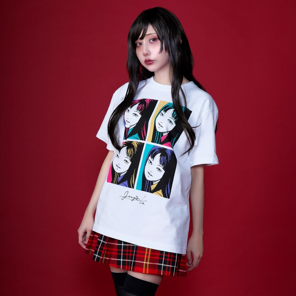 伊藤潤二/富江 ポップアート Tシャツ/ホワイト｜墓場の画廊ONLINE STORE