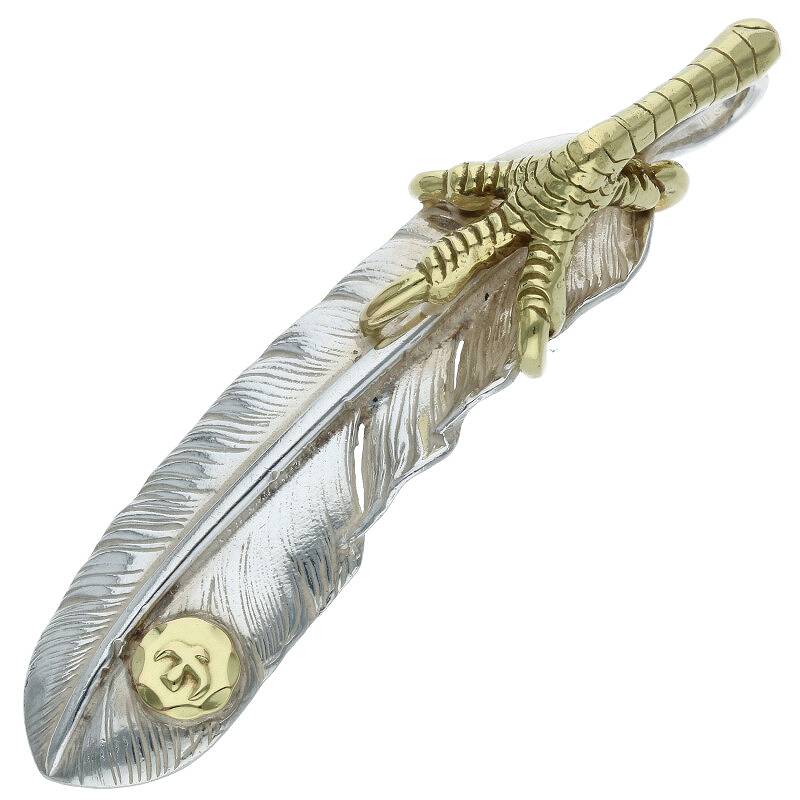 金爪メタル付き特大フェザー 左向き 【取扱：原宿シルバー店