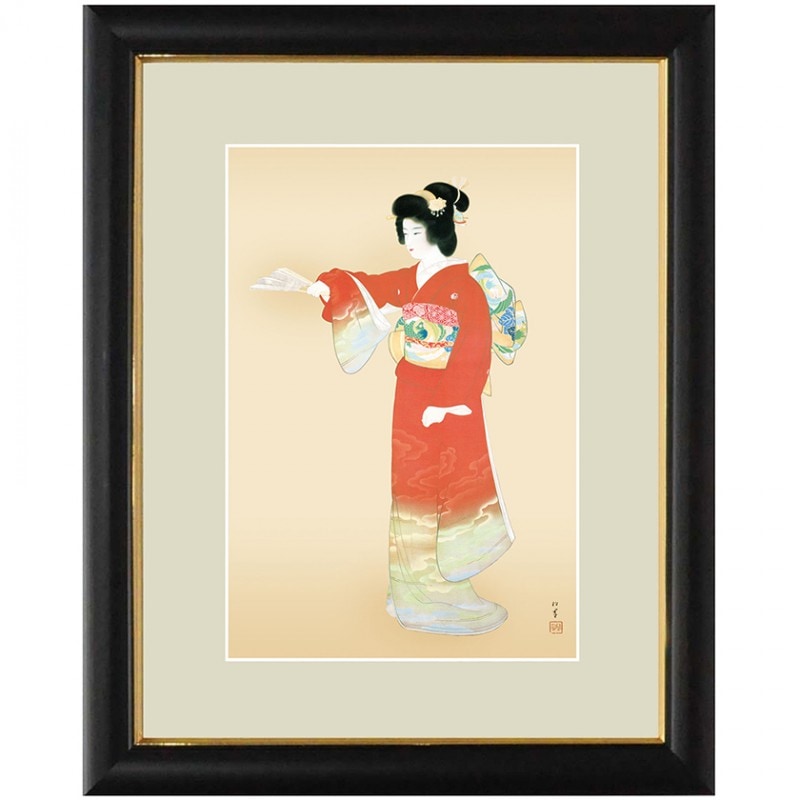 上村松園 作品 「序の舞」 額装 壁掛け インテリア : アートの友社