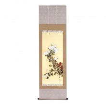 酒井抱一 「十二か月花鳥図」 十二月 「檜に啄木図」 複製掛軸 : 酒井