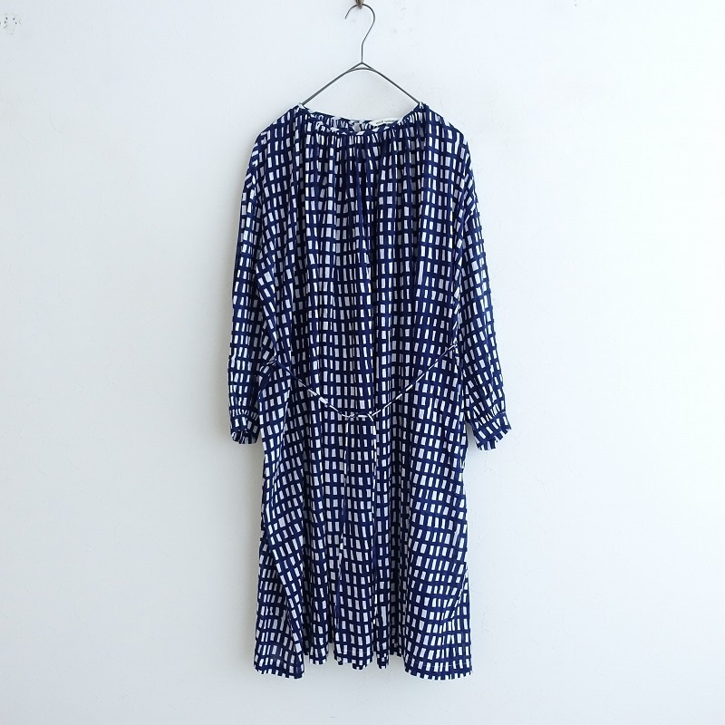 ミナペルホネン mina perhonen sora check ギャザードレスワンピース