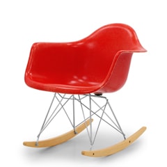 モダニカ アームシェルチェア レッド ロッカーベース メープル×ジンク