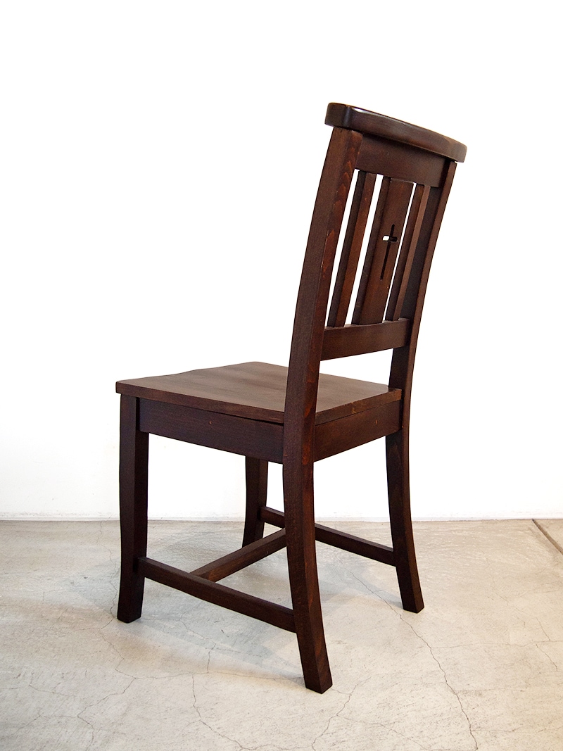 英国アンティーク木製チャペルチェア/チャーチ/ダイニングイス(91-224