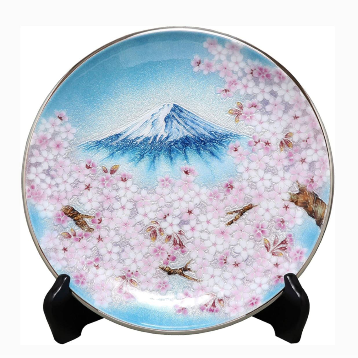 七宝焼き 飾皿 10丸富士桜 | 飾皿 丸形 | 伝統工芸品・和風記念品 通販
