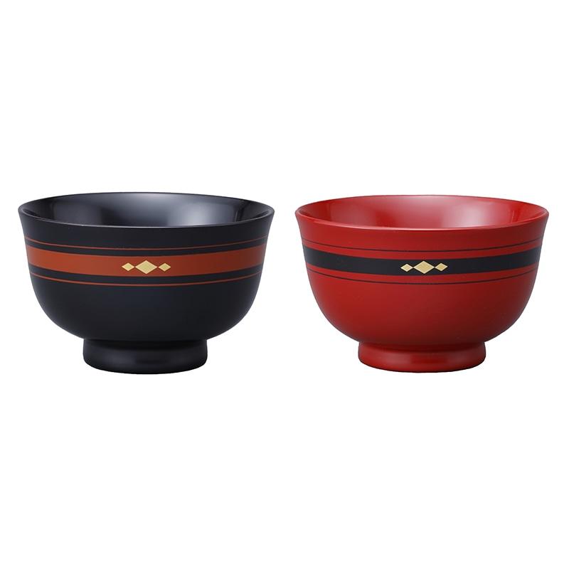 丸三漆器〕秀衡塗 夫婦汁椀 羽反型 | カワトク・オンラインショップ