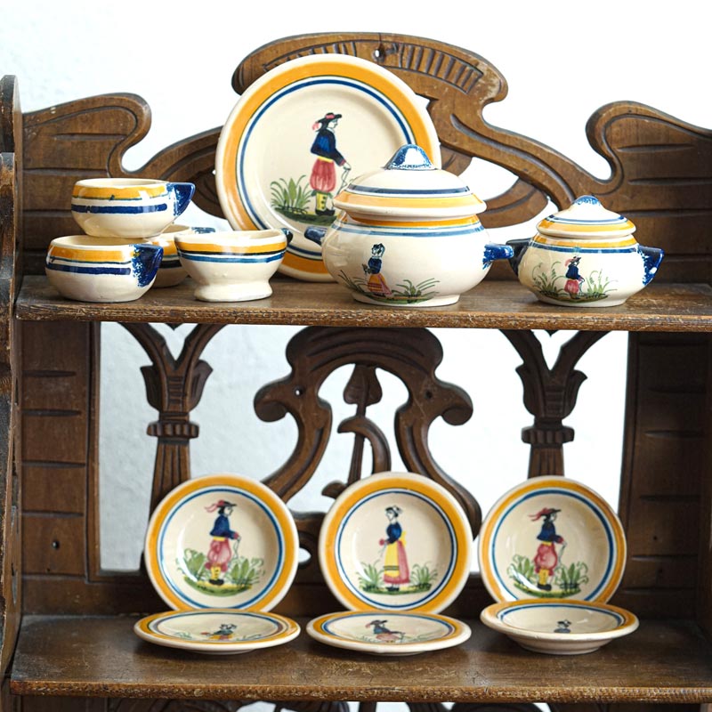 アンリオ・カンペールHenriot Quimer手描きディネット13点1930年代頃