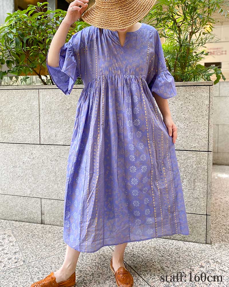 新作】shanti / ワンピース ホロモハール パープル｜テソロ(tesoro