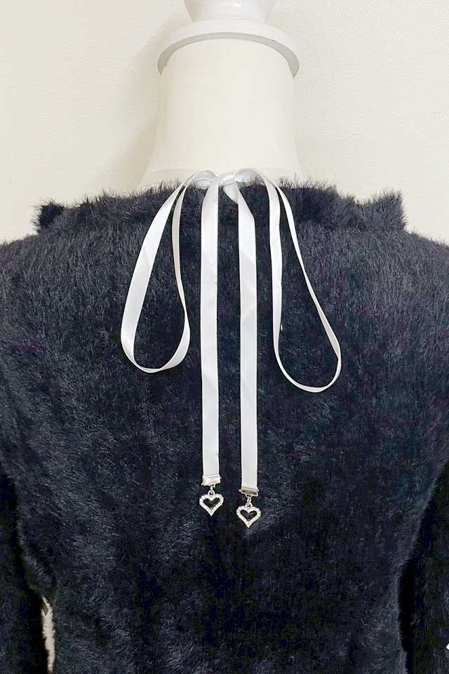 MA*RS】チビリボンケープ風ニット - BLK/ホワイト size-F | 地雷系