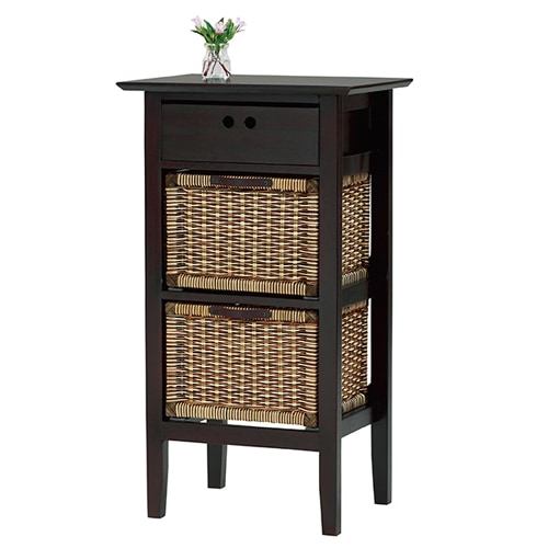 チェスト 2段 ラタン引き出し ハイチェスト バスケット 収納棚 籐