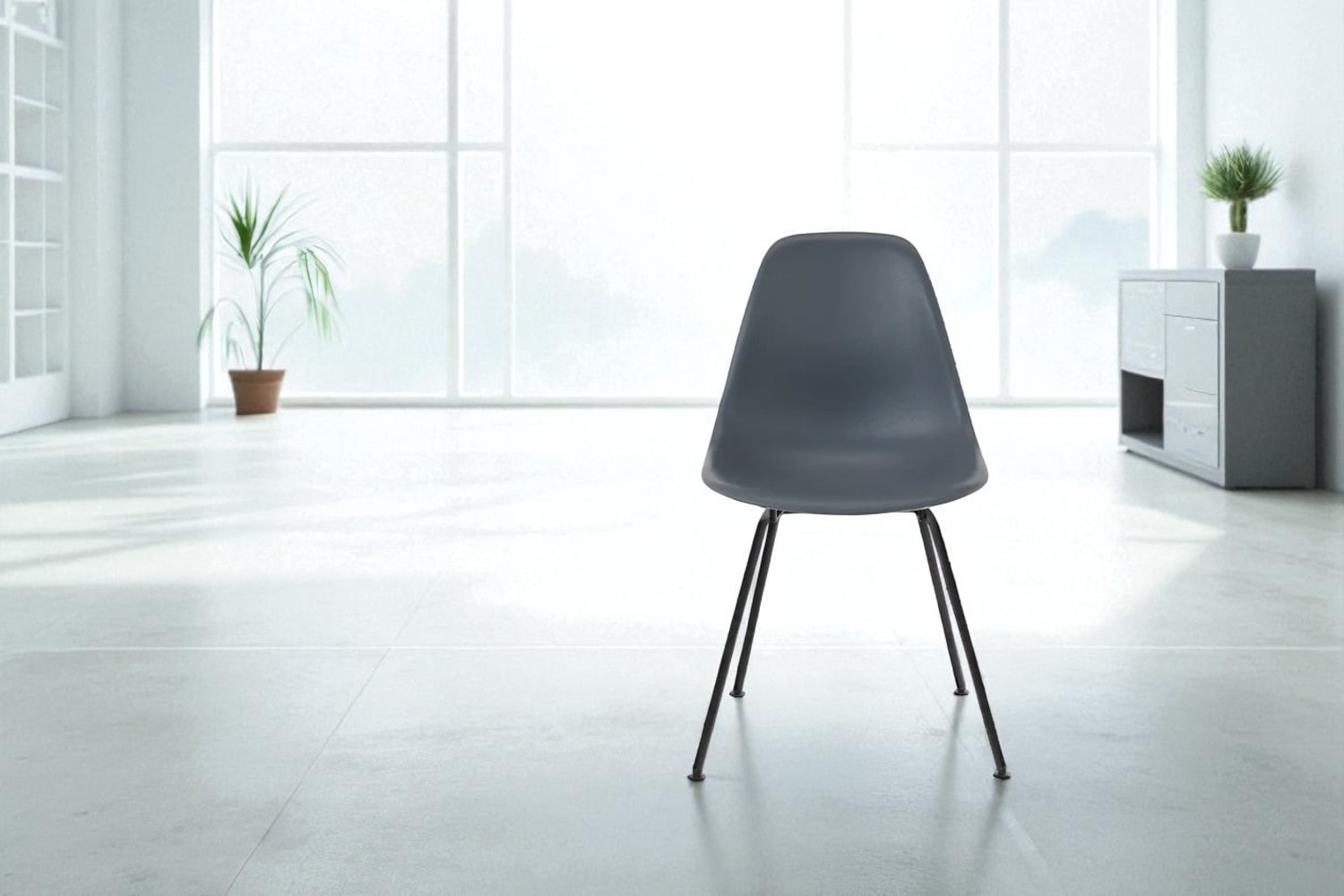 イームズ プラスチックシェル サイドチェア 4レッグベース#ブラックの